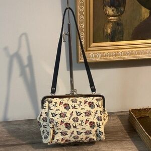 Cream Floral Print Shoulder Bag